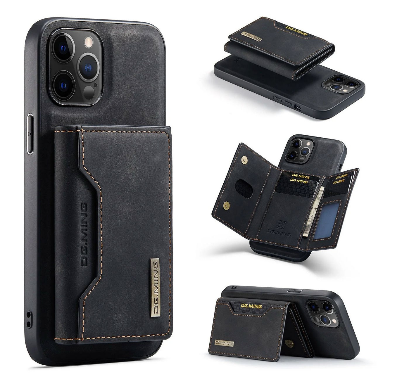 2-in-1 magnetisches Lederhülle für das iPhone 12 13 14 15 Pro Max