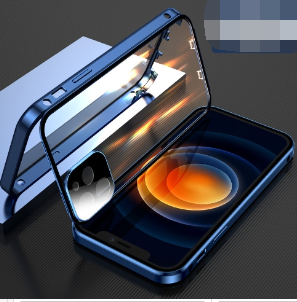 Doppelseitige Glas-Schnappverschlusshülle für iPhones