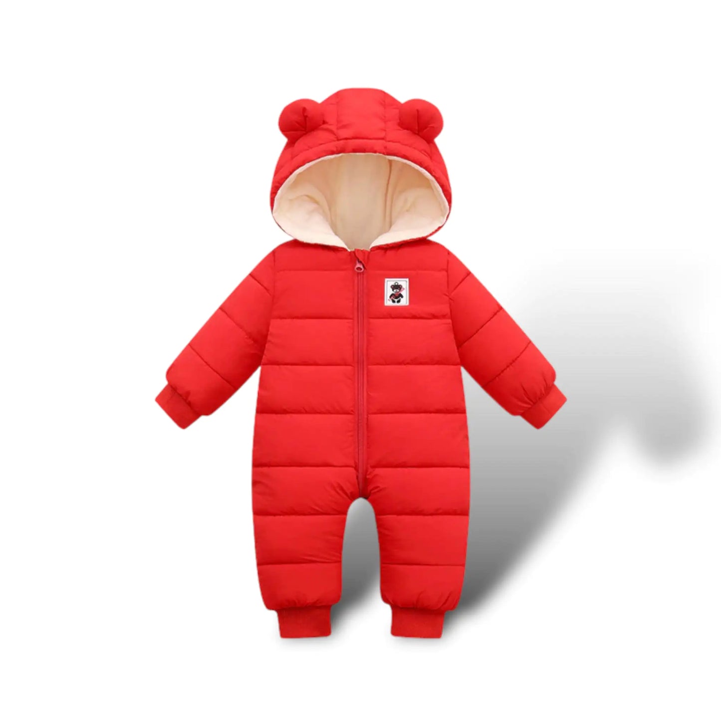 Baby Winter Overall mit Kapuze, Strampler Schneeanzug