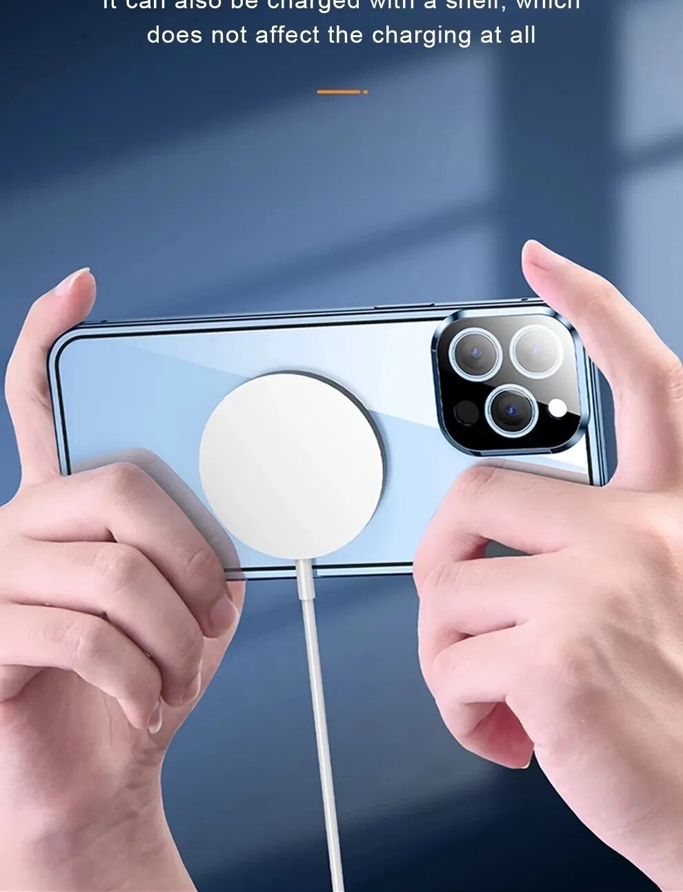 Doppelseitige Glas-Schnappverschlusshülle für iPhones