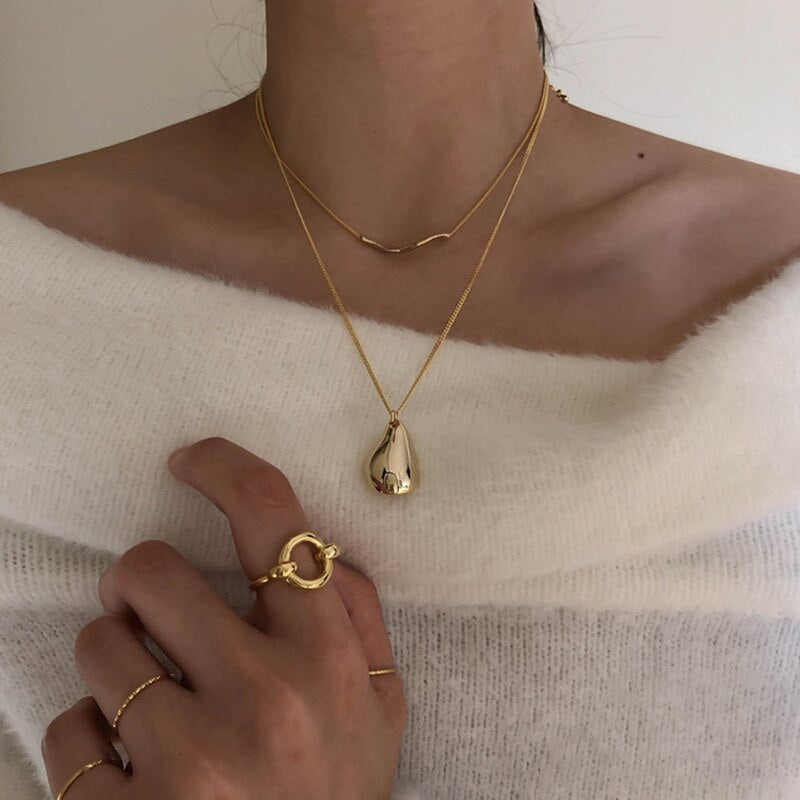2 Piece Set Water Drop Irregular Necklaces