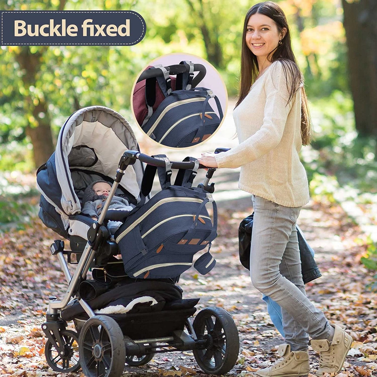 Wickelrucksack mit Multifunktions-Babytaschen für Eltern