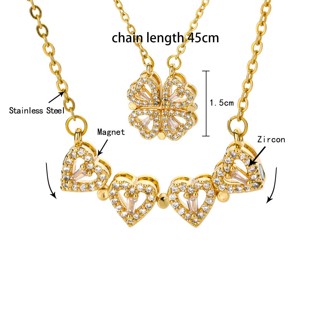 Detachable four leaf clover necklace