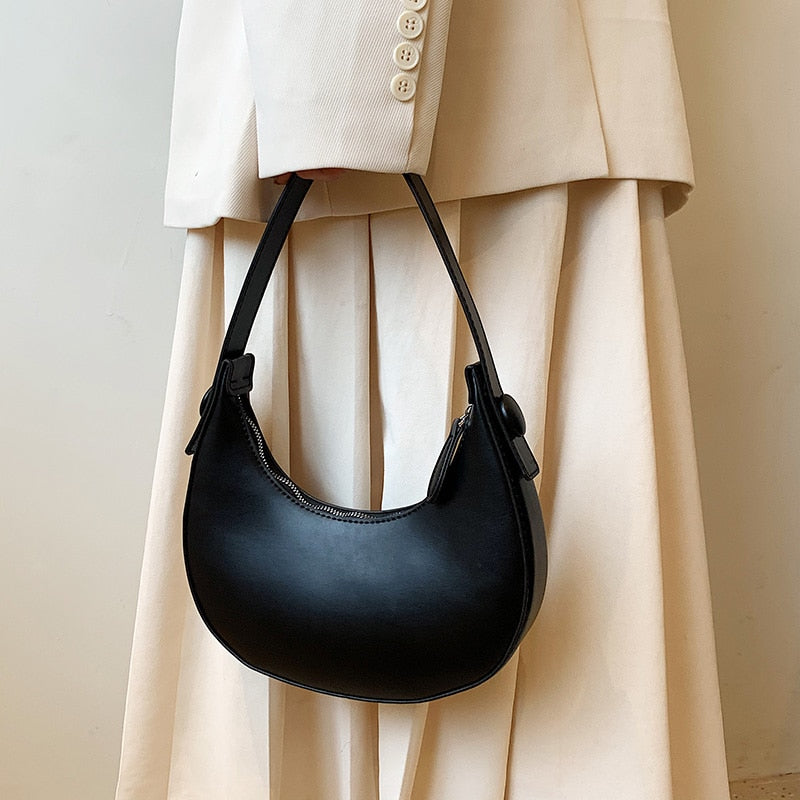 Leather hobo shoulder bag