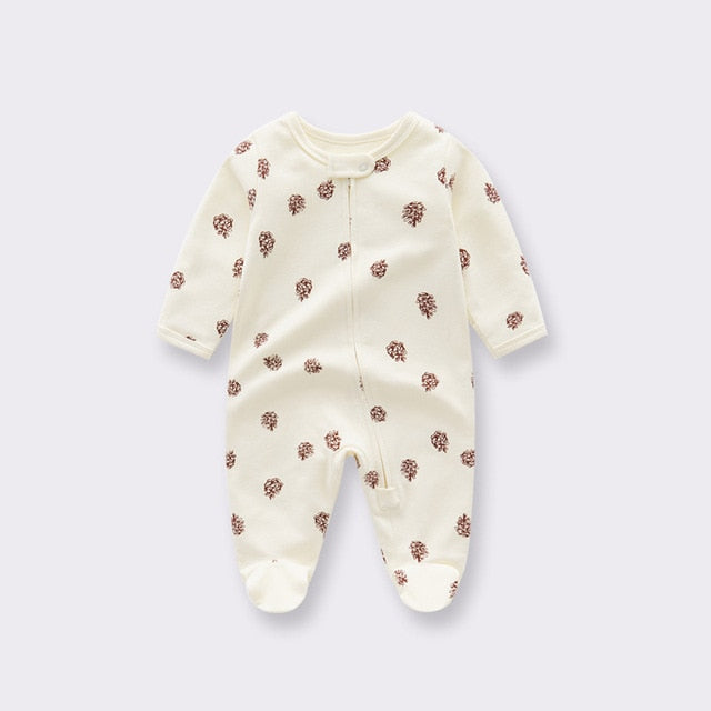 Knitted baby footie jumpsuit