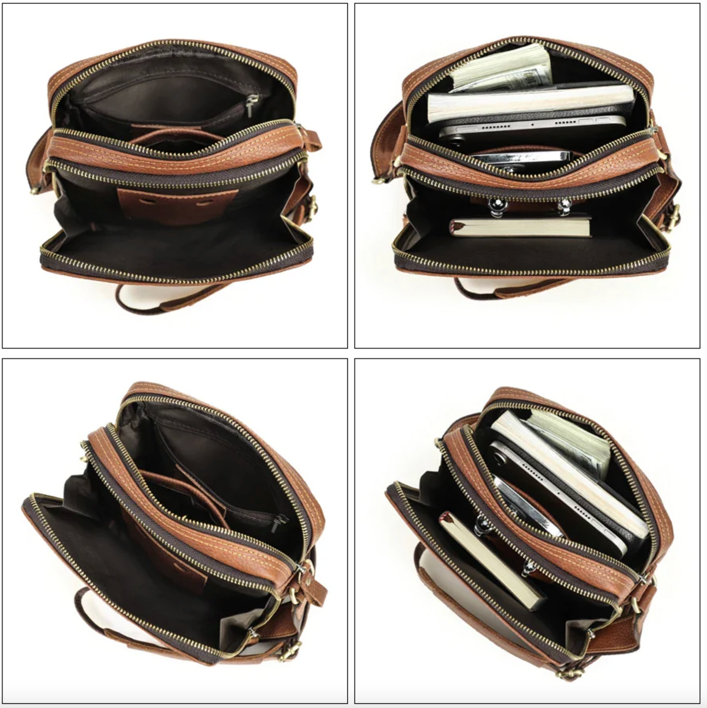 Handmade men's bag made of genuine leather