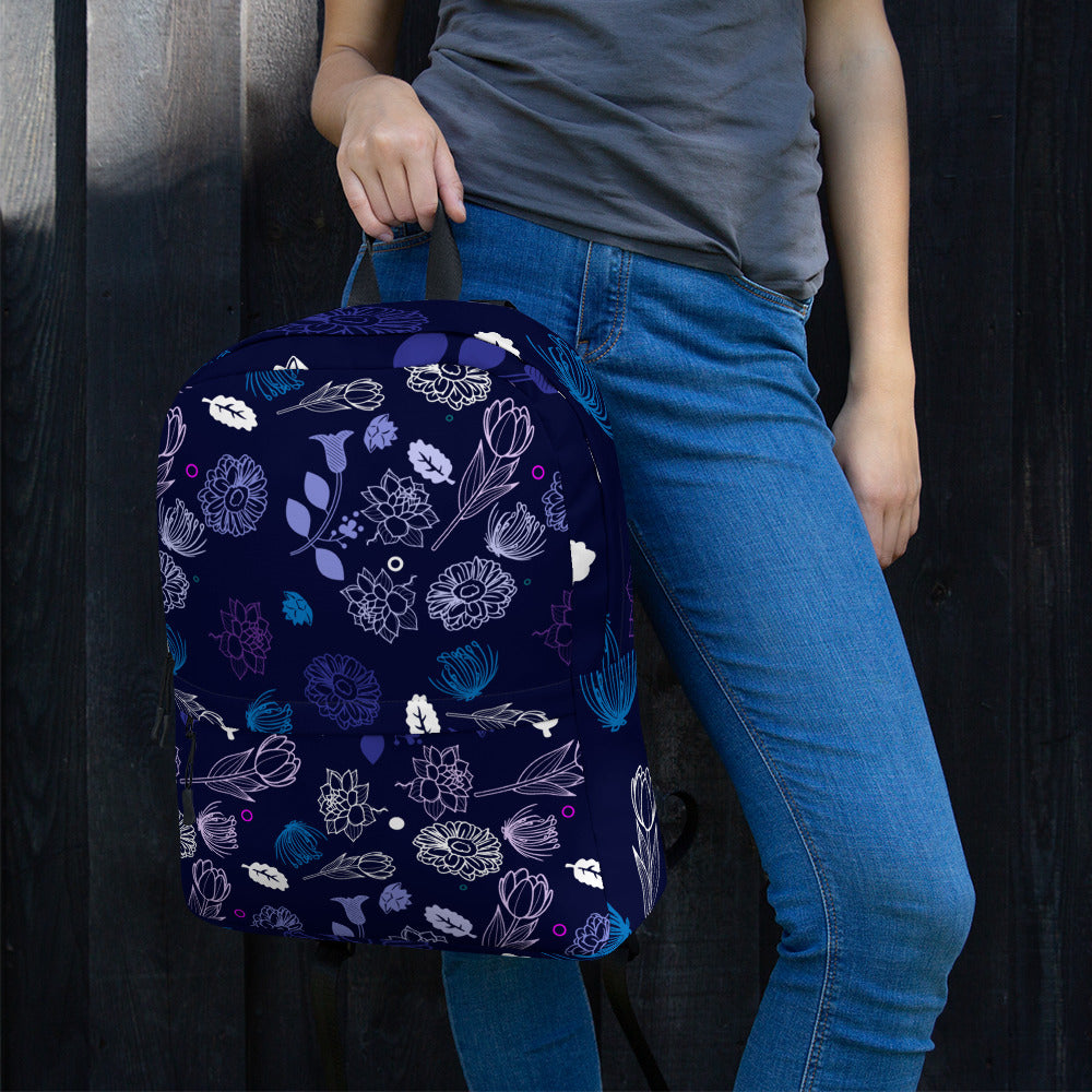 Backpack with flowers