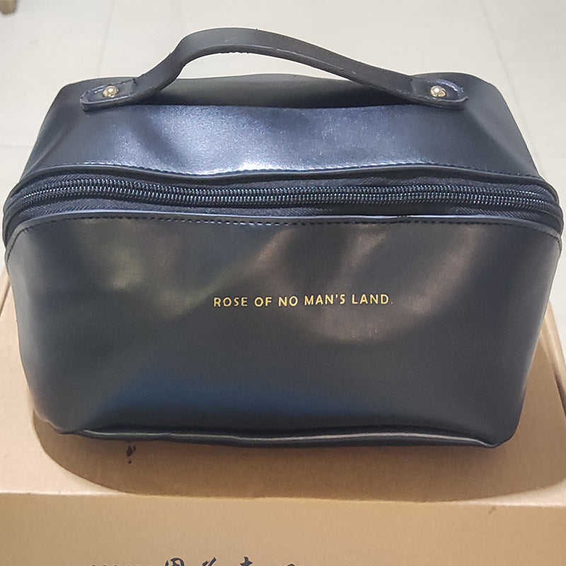 Leather travel cosmetic bag
