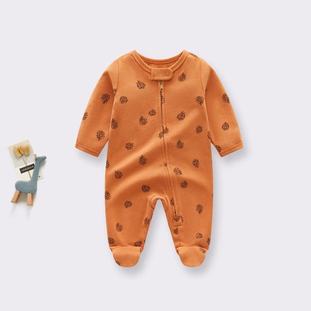 Knitted baby footie jumpsuit
